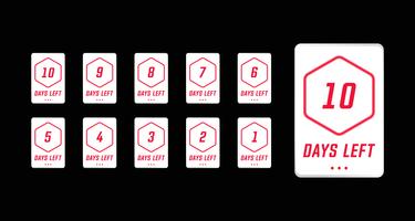 Number days left countdown in simple modern card design vector