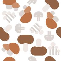 Mushroom seamless pattern, flat design vegetable wallpaper vector