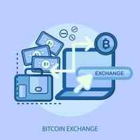 Bitcoin Exchange Conceptual ilustración Diseño vector