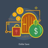 Dollar Save Conceptual ilustración Diseño vector