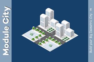 Isometric module is area landscape vector