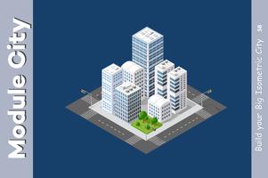 Urban Isometric skyscraper vector