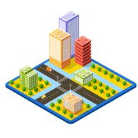 Colorful 3D isometric city vector