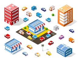 Isometric Colorful 3d Shop vector