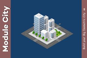 Urban Isometric skyscraper vector