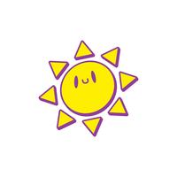 cute little sun cartoon vector