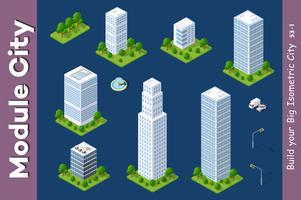 Urban Isometric skyscraper vector