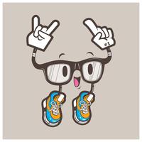 cool nerd glasses mascot vector
