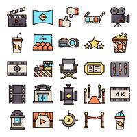 Cinema icons pack vector