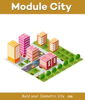 Colorful 3D isometric city vector