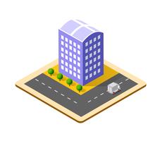 Colorful 3D isometric city vector