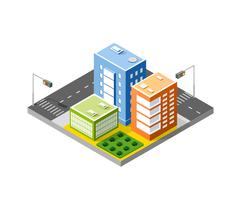 Colorful 3D isometric city vector