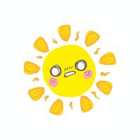 Cute cry sun vector