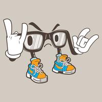 cool nerd glasses mascot vector