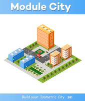 City isometric 3D intersection vector