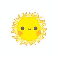 Cute smile sun vector