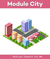 Colorful 3D isometric city vector