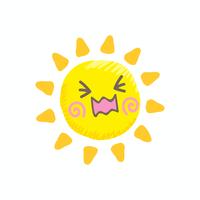 Cute cry sun vector