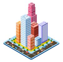 Colorful 3d Isometric City vector