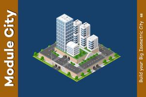 Urban Isometric skyscraper vector