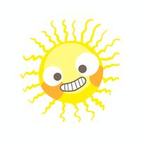 Cute smile sun vector