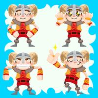 cute vikings vector set