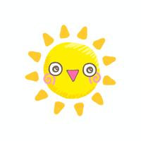 Cute smile sun vector