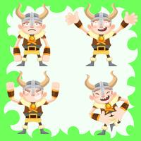 cute vikings vector set