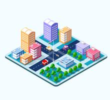 Colorful 3D isometric city vector