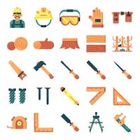 Carpenter icons pack vector