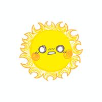 Cute smile sun vector