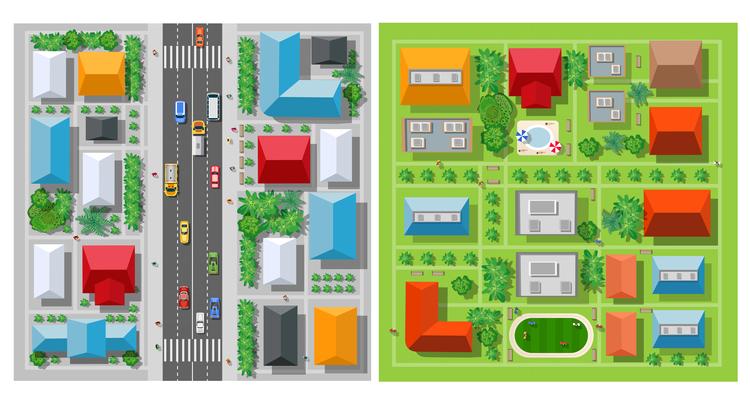 Roof Top View Vector Art, Icons, and Graphics for Free Download