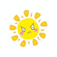 Cute angry sun vector