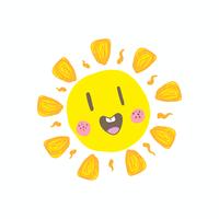 Cute smile sun vector