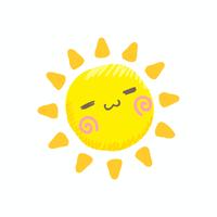 Cute smile sun vector