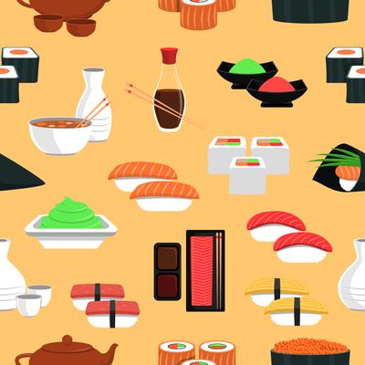 Sushi Seamless Pattern