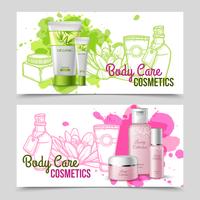 Body care products 2 banners set vector