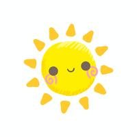 Cute smile sun vector