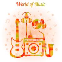 World Of Music Color Concept vector