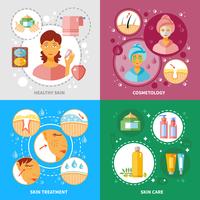 Skin Treatment Icons Set  vector