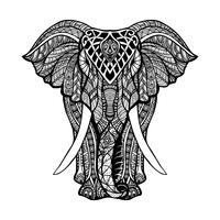 Ilustración decorativa del elefante vector