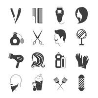 Conjunto de iconos de peluquería vector