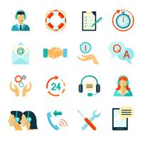 Flat Style Color Icons Of Customer Support vector