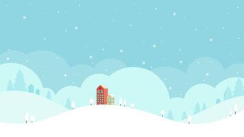 Flat design of winter Landscape background vector