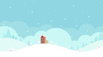 Flat design of winter Landscape background vector