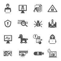 Hacker Icons Set vector