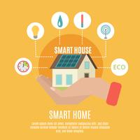 Smart home concept flat icon poster vector
