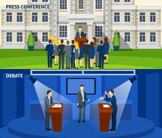 Politics two flat banners set vector