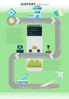 Airport information infographic board  vector