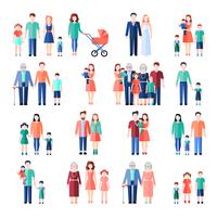 Family Flat Images Set vector